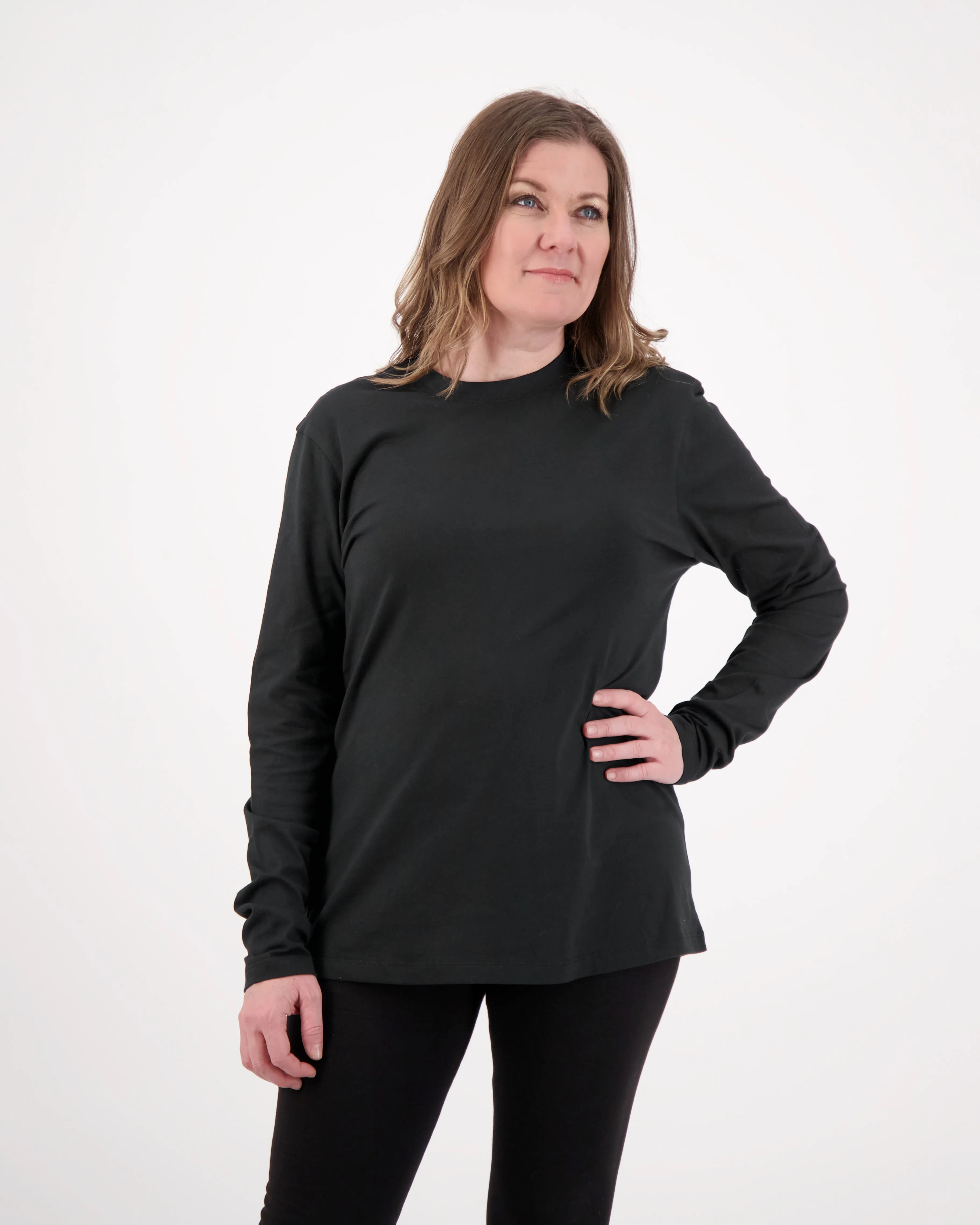 3-Pack Gender-Neutral Long Sleeve Black T-Shirts | Organic Cotton, Soft & Durable Essentials