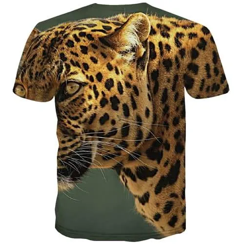 Animal T shirts Men Cheetah Tshirts Novelty Leopard Print T shirts Funny Hip Hop T-shirts Graphic Street Tshirts Cool