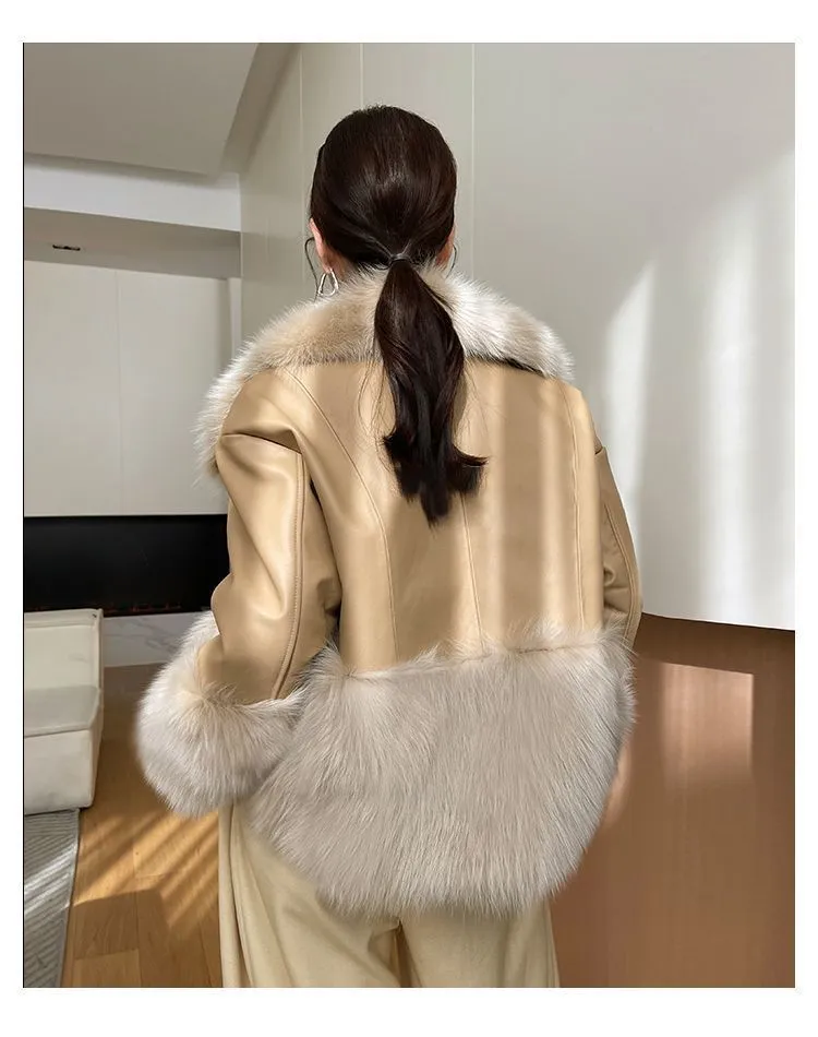 Aurora Faux Fur and Leather Coat