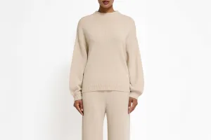 Barra Crew Neck Cashmere Sweater - Wheat