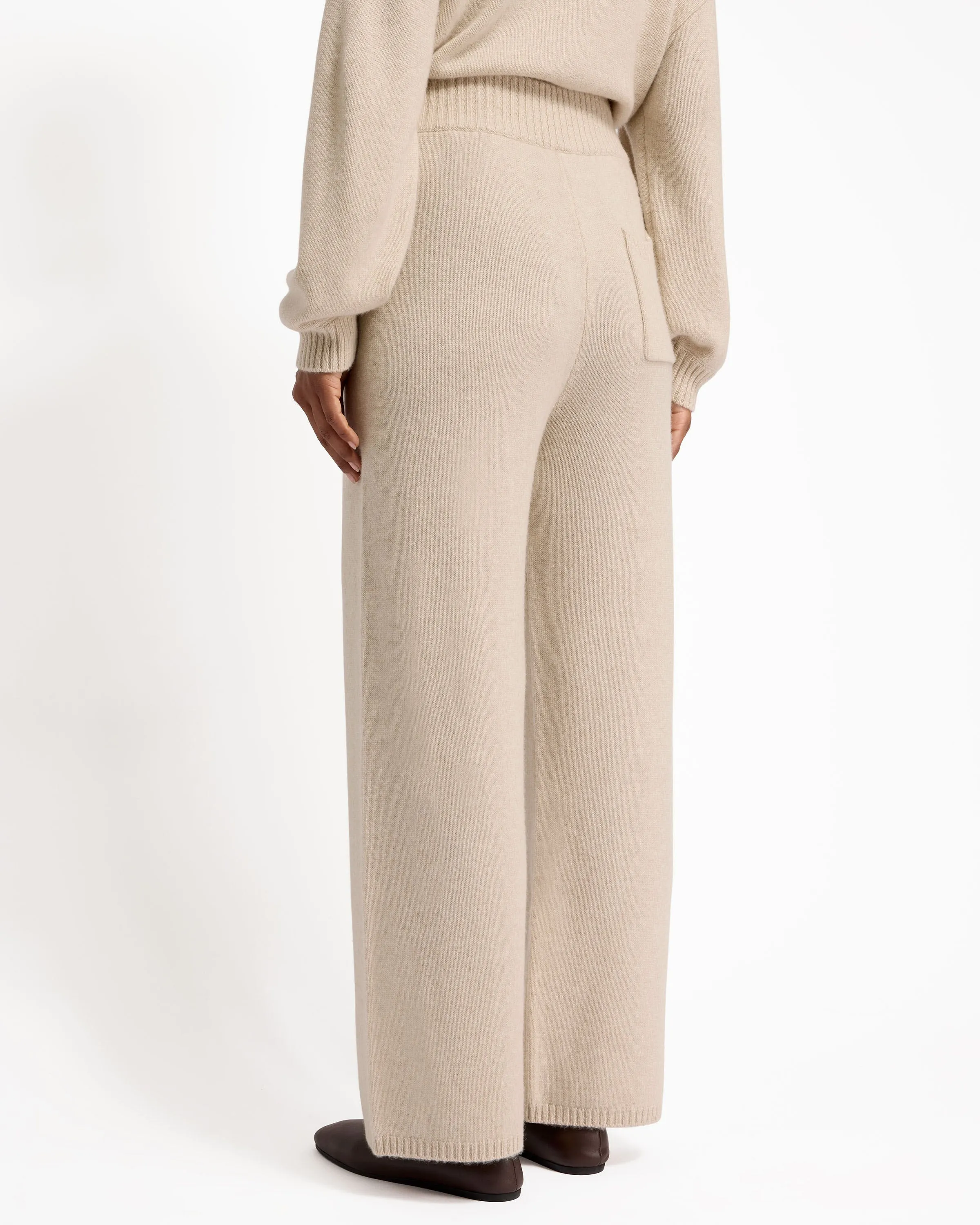 Barra Knitted Cashmere Trousers - Wheat