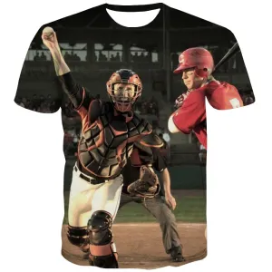 Baseball T shirts Men Stadium T-shirts Graphic Game Tshirt Printed White Tshirt Anime