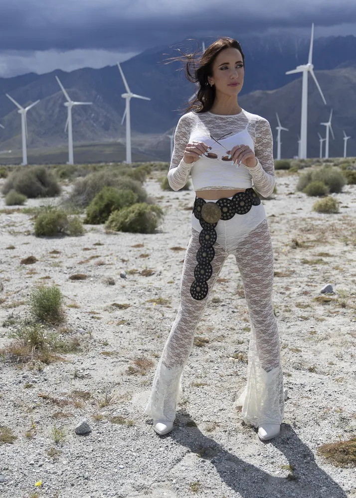 Bohemian Cowgirl Lace Cropped Top in Ivory