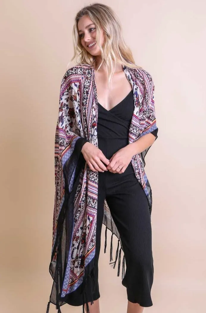 Bohemian Diamond Tassel Kimono