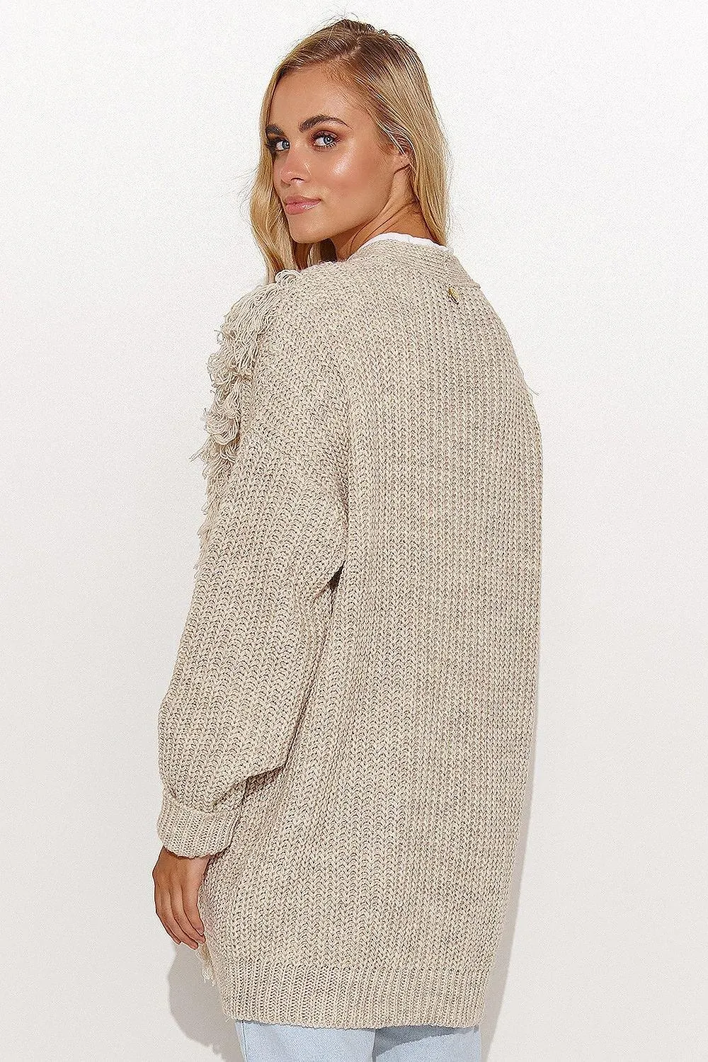 Chic Macadamia Open Sweater