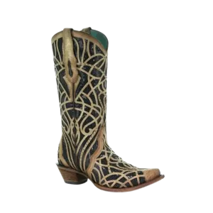 Corral Boots Women's Gold and Black Glitter Inlay Boot