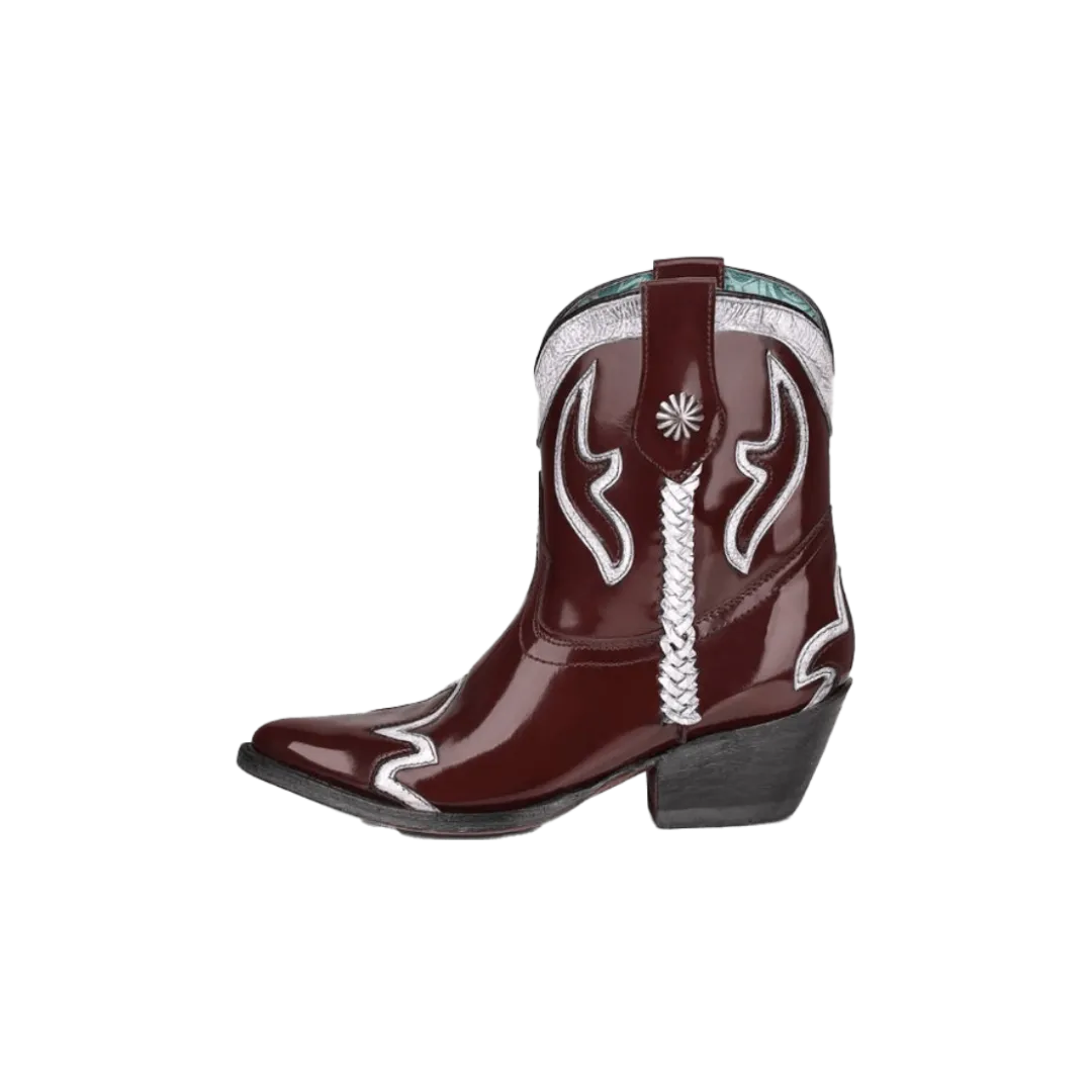 Corral Women's Burgundy Embroidery Western Booties