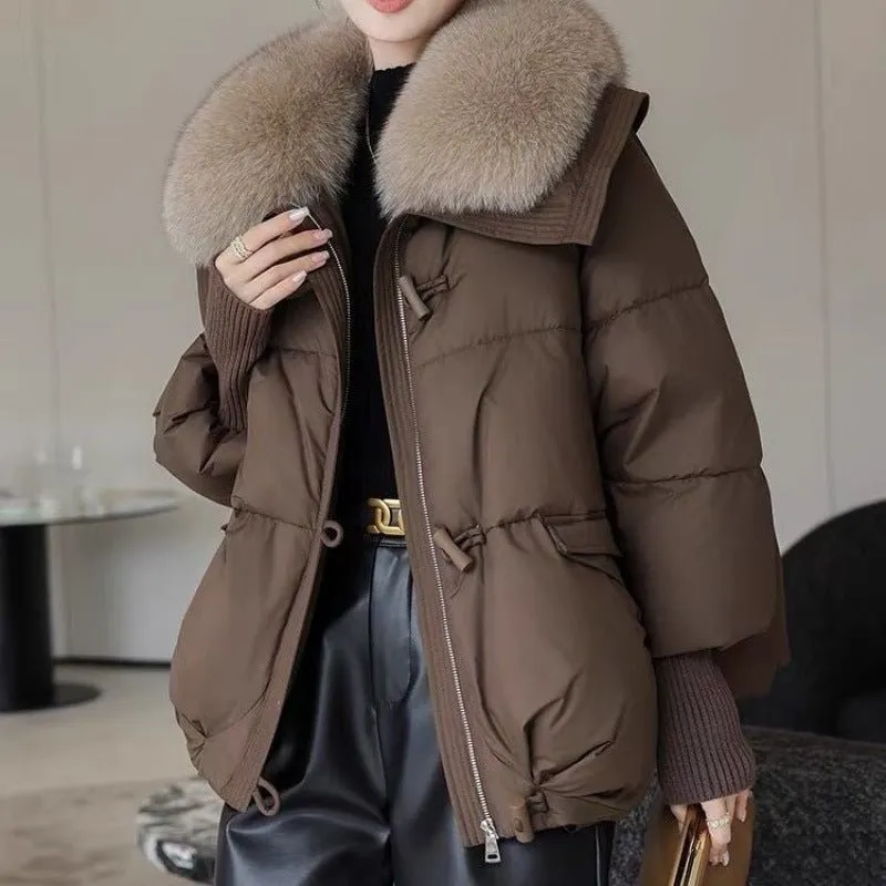 Deena cotton-padded Jacket with Faux Fur Collar