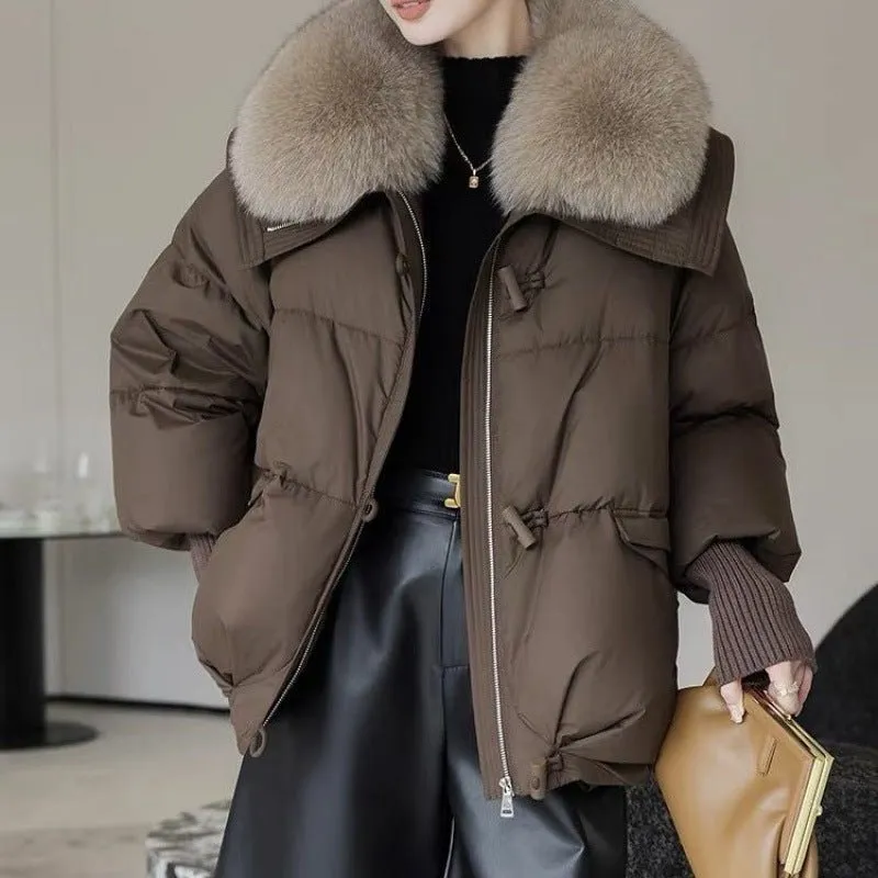 Deena cotton-padded Jacket with Faux Fur Collar