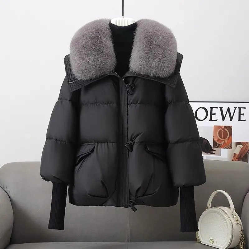 Deena cotton-padded Jacket with Faux Fur Collar