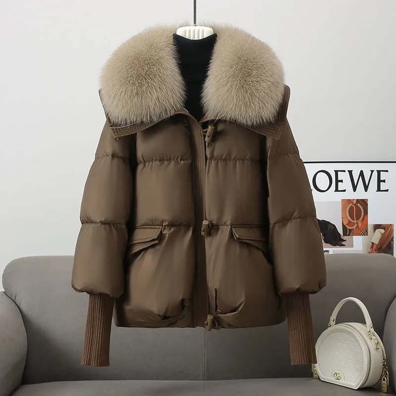 Deena cotton-padded Jacket with Faux Fur Collar