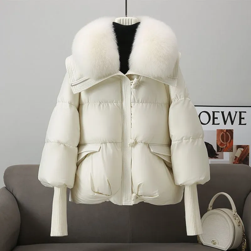 Deena cotton-padded Jacket with Faux Fur Collar