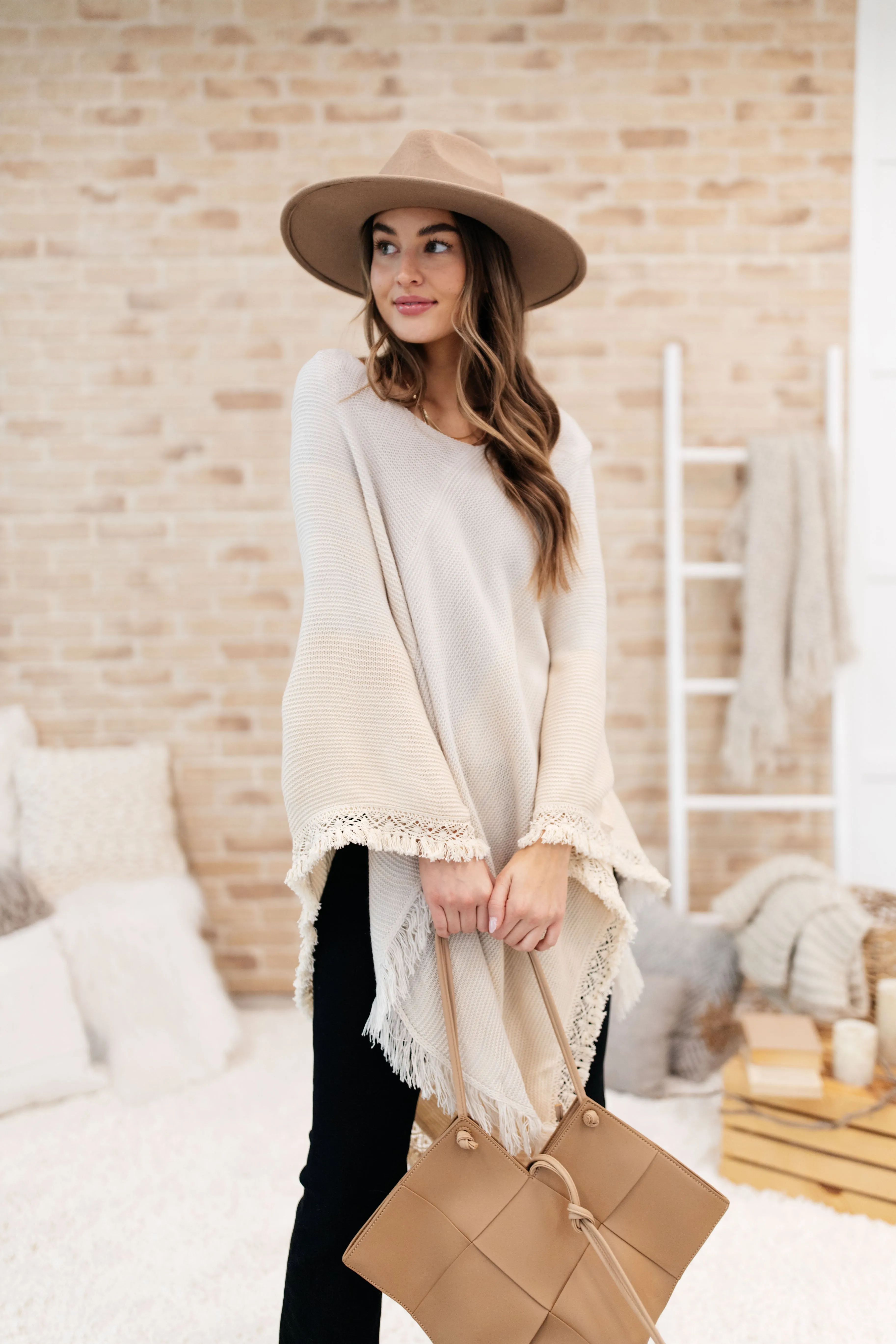 Forever Loved Poncho in Grey