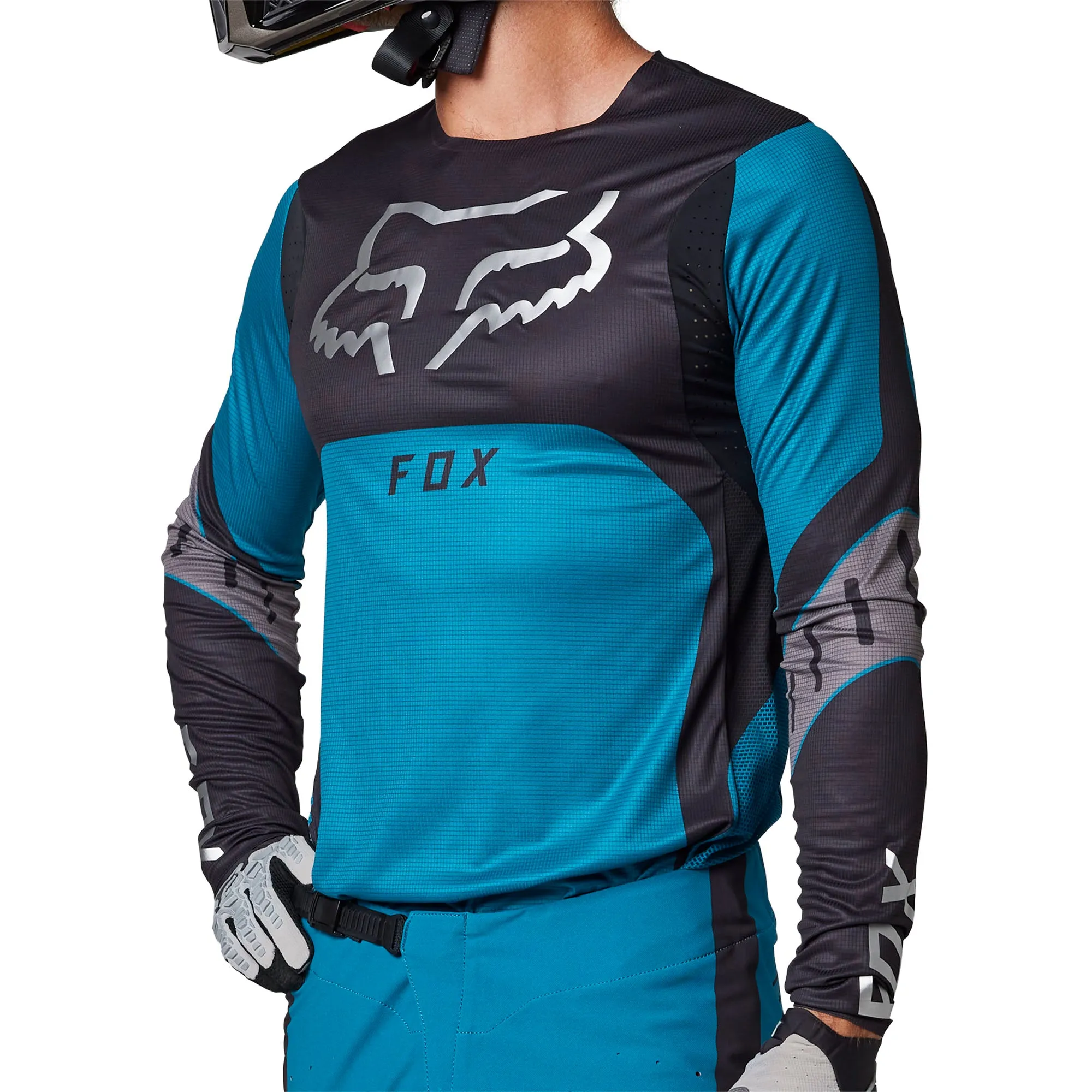 Fox Racing  Mens Flexair Ryaktr Motocross Jersey Maui Blue Offroad MotoX RAP