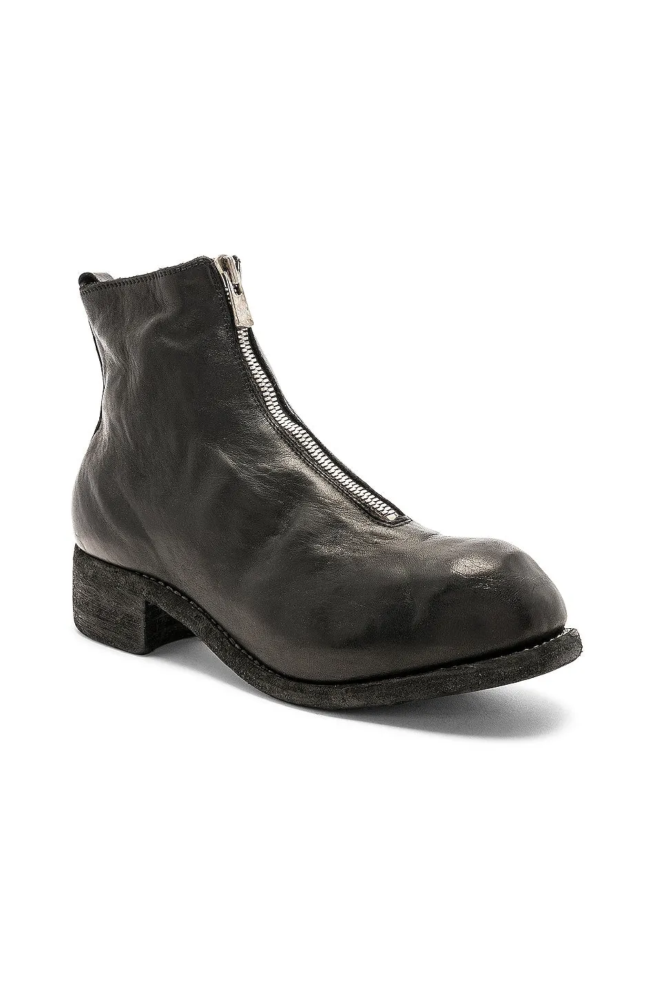 Guidi Soft Horse Full Grain Front Zip Boots, Black