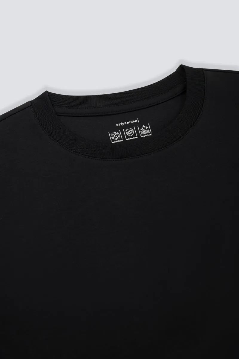 InstantCool Jersey Crew Neck T-Shirt | Black BKFD01