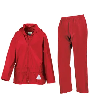 Junior waterproof jacket and trouser set | Red