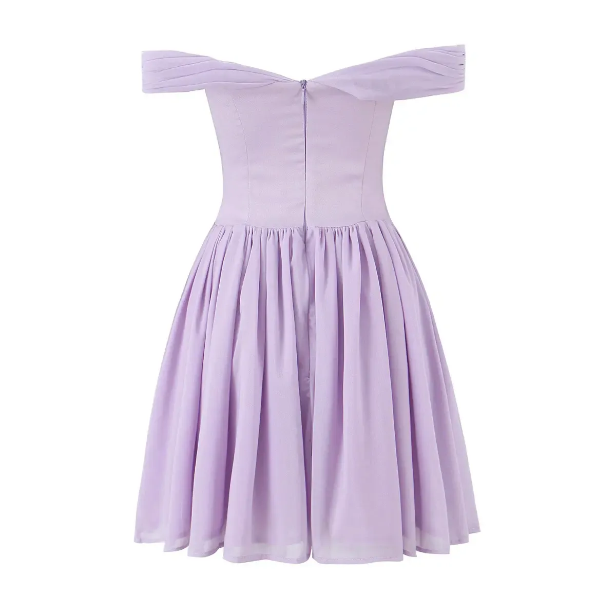 Kehlani Purple Bow Tie Off Shoulder Mini Dress