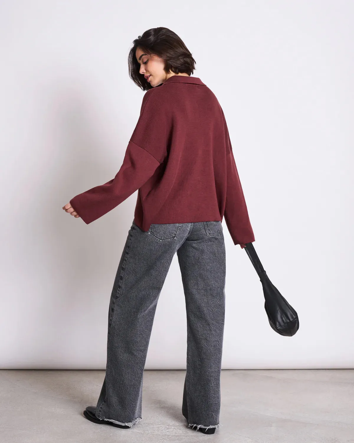 LAST ONE in M - Anjo Knitted Cardigan - Syrah