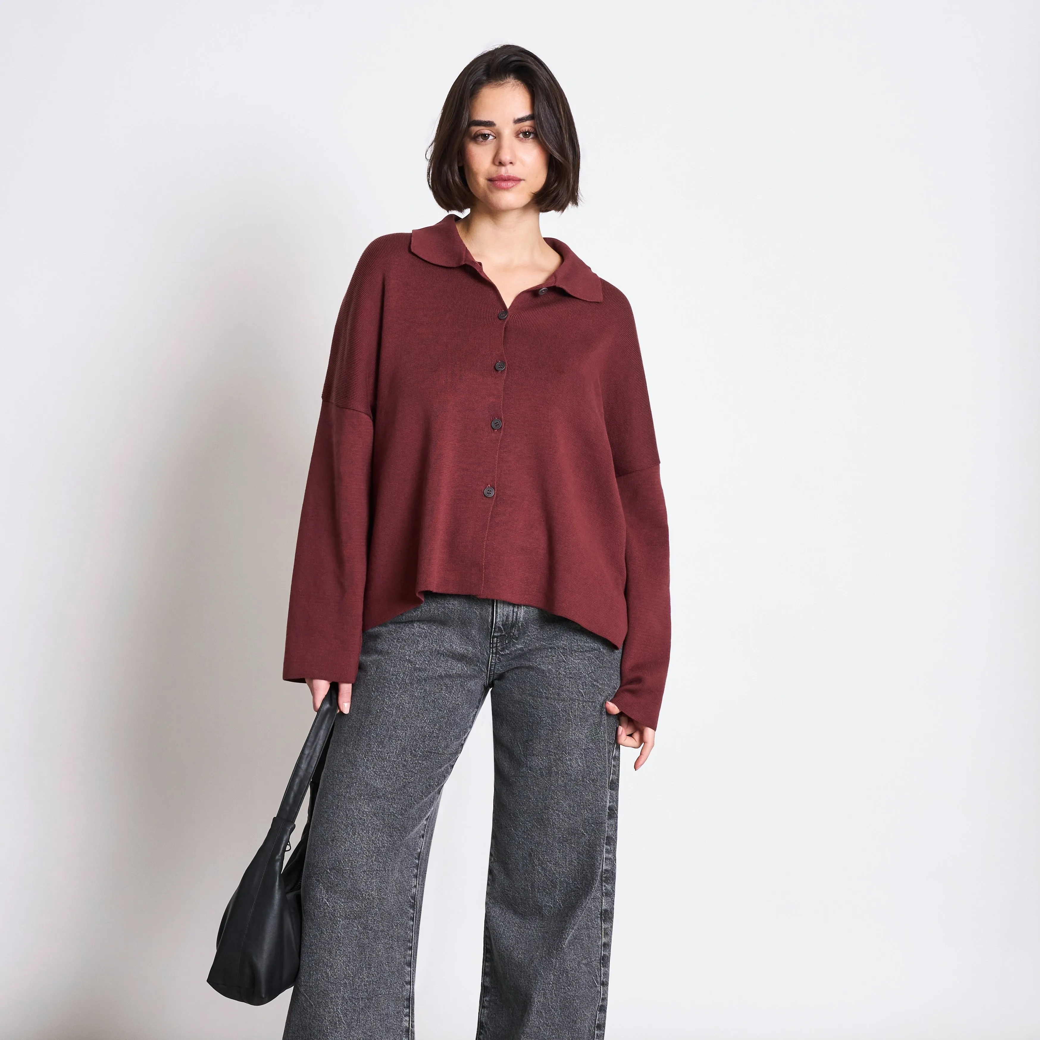 LAST ONE in M - Anjo Knitted Cardigan - Syrah