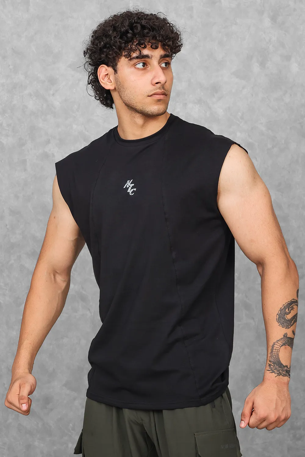 Legacy Cut Off Tank - Black & Titanium Blue