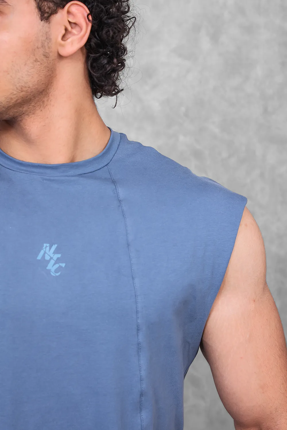 Legacy Cut Off Tank - Black & Titanium Blue