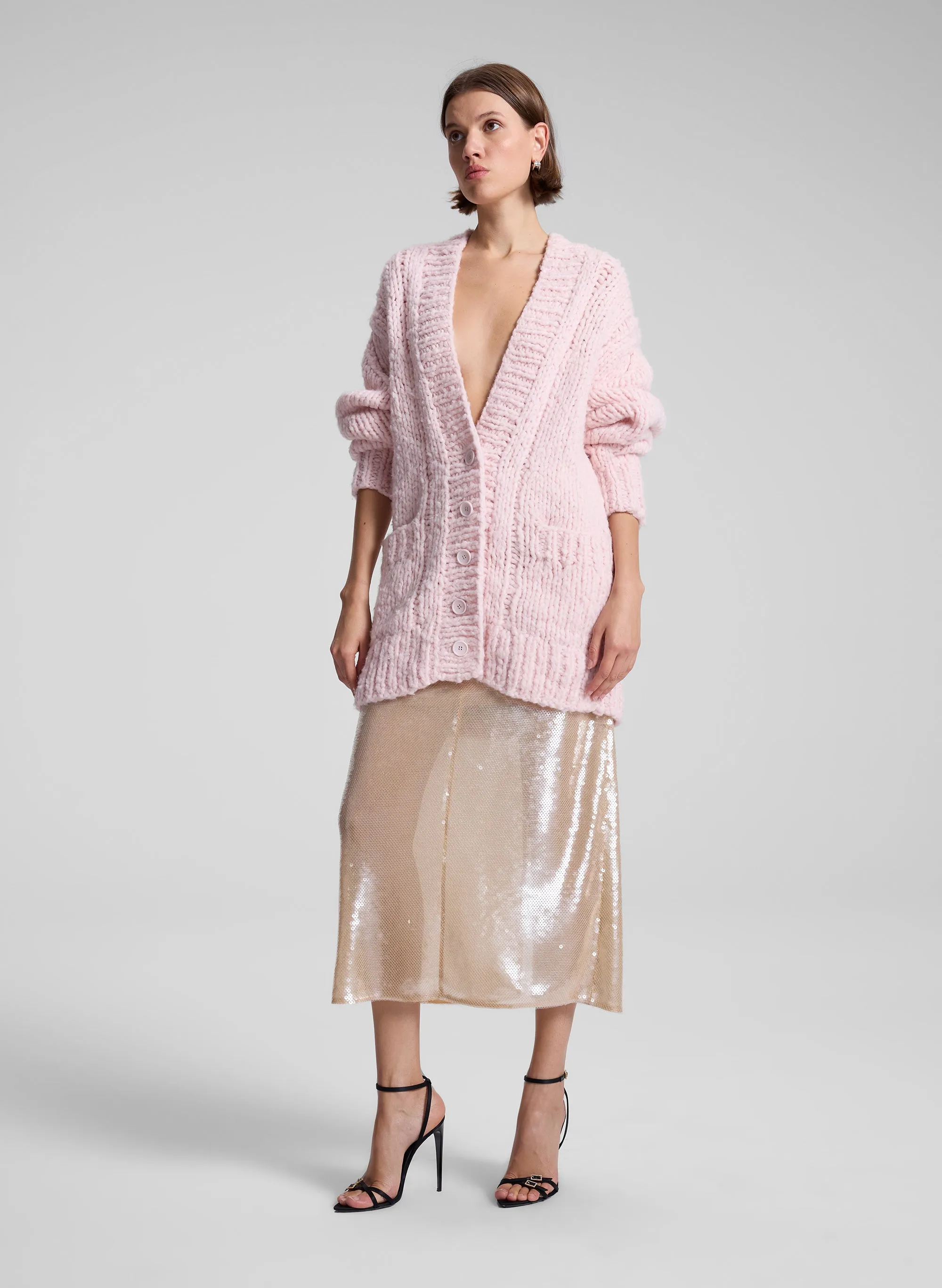 Lou Cashmere Silk Oversized Cardigan