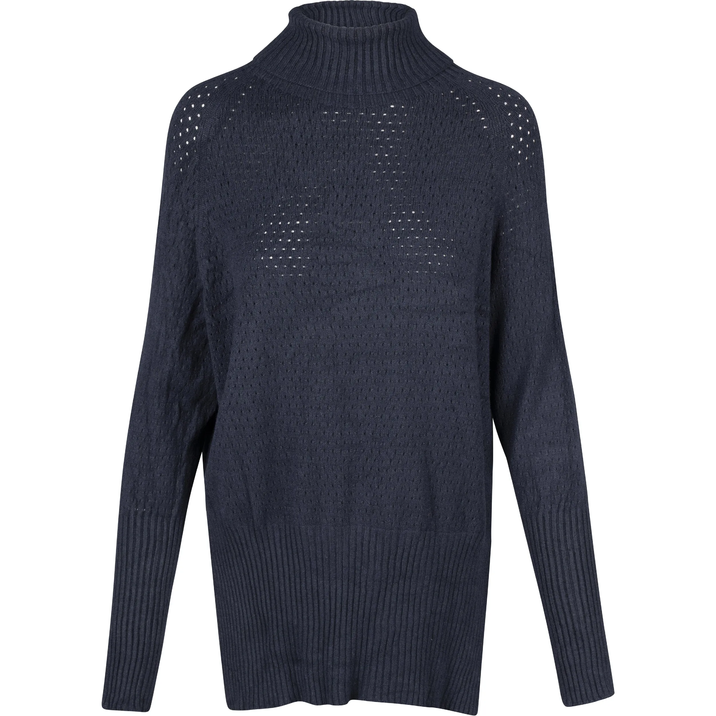 M Made in Italy – Turtle-Neck Knit Sweater With Pointelle Detailing