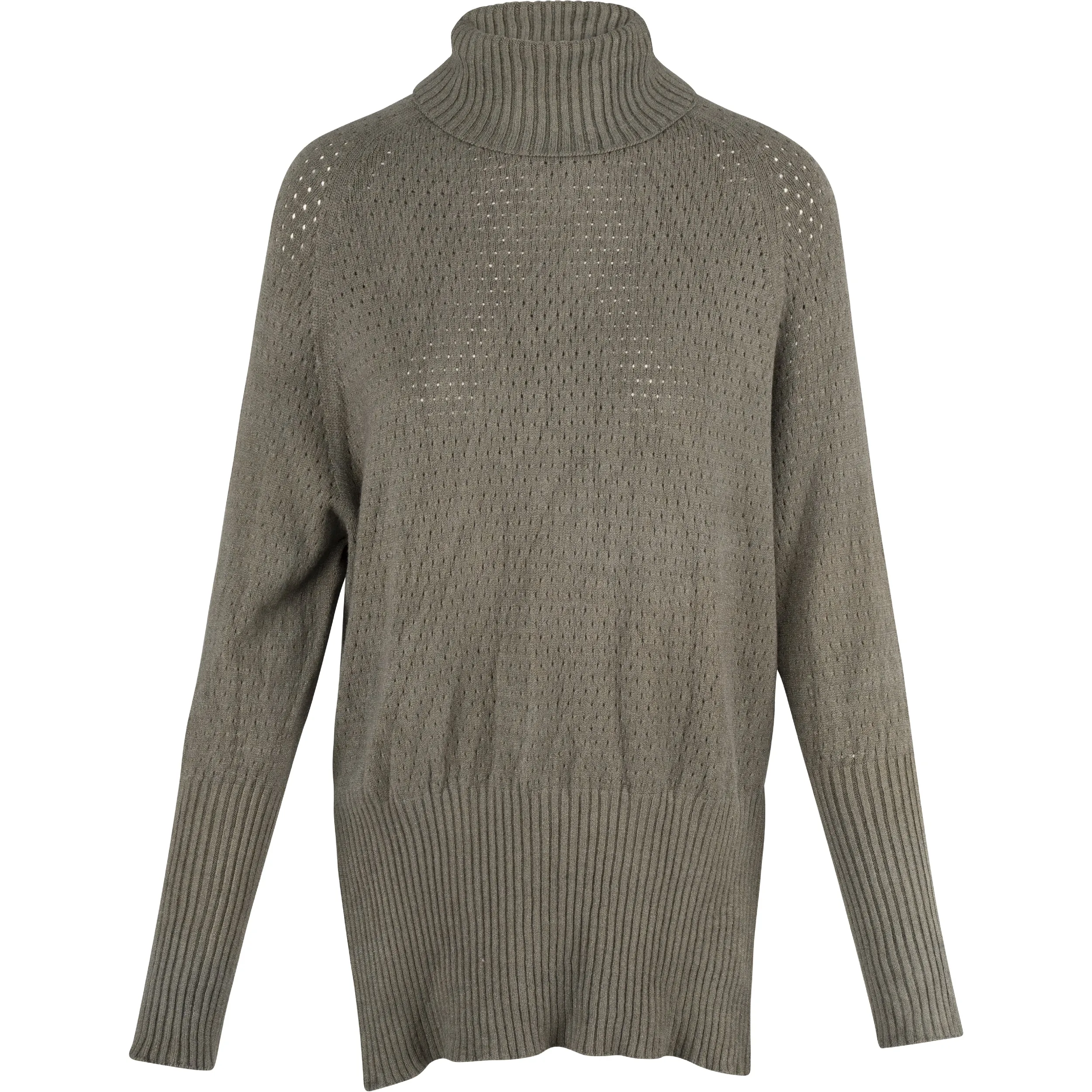 M Made in Italy – Turtle-Neck Knit Sweater With Pointelle Detailing