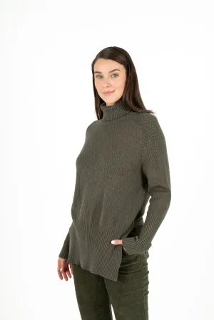 M Made in Italy – Turtle-Neck Knit Sweater With Pointelle Detailing