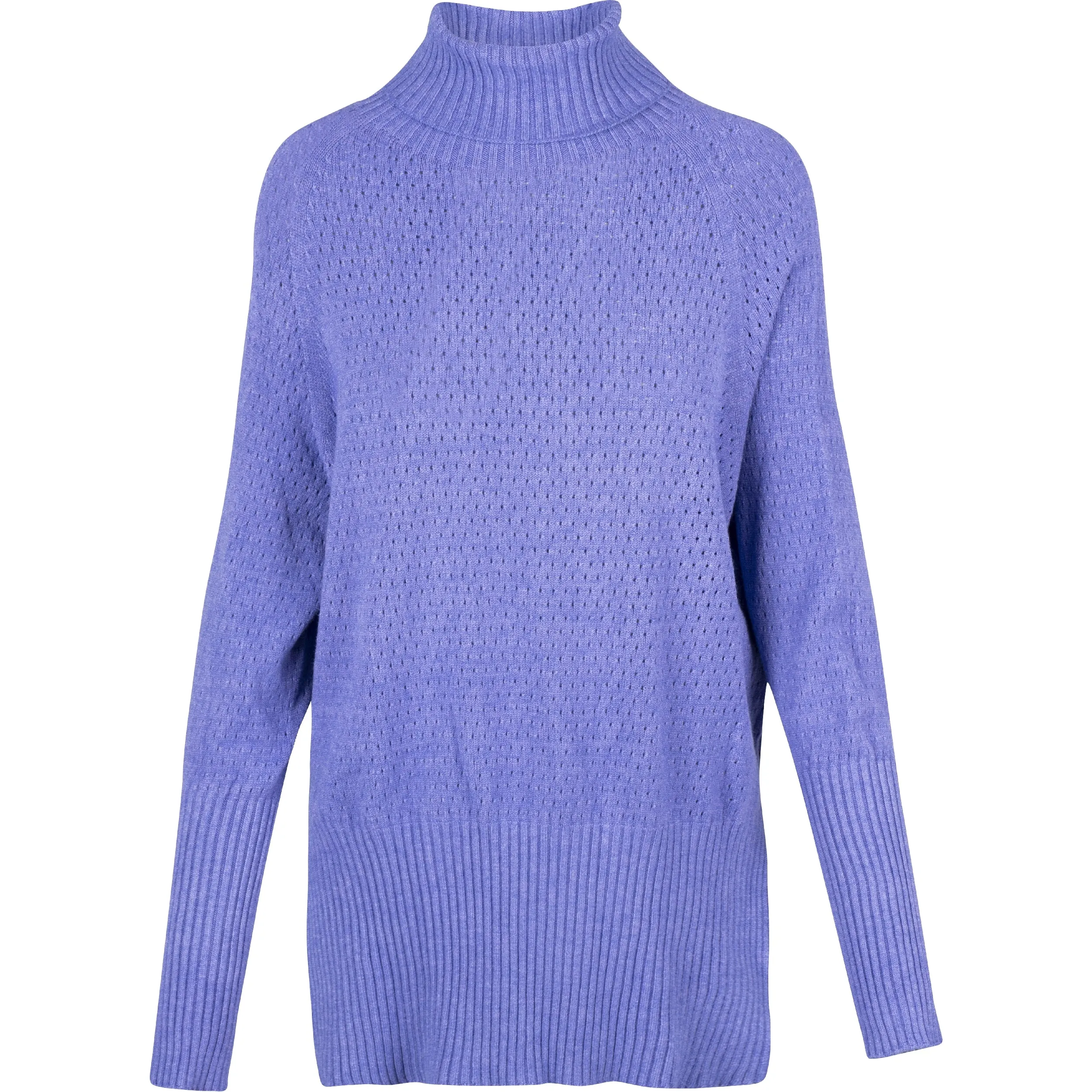 M Made in Italy – Turtle-Neck Knit Sweater With Pointelle Detailing