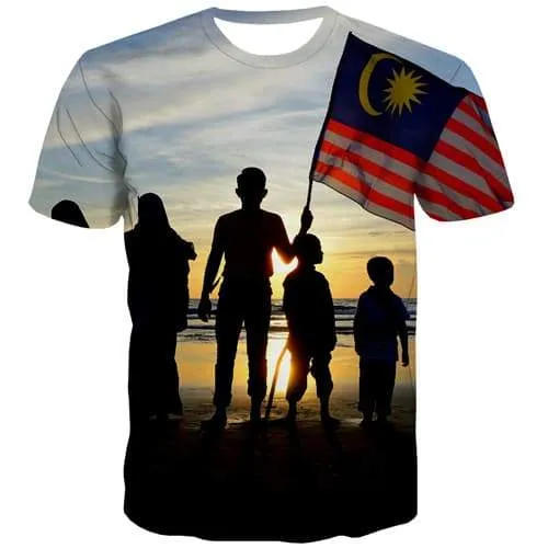 Malaysian Flag T shirts Men Malaysia T shirts Funny Character Tshirt Printed Harajuku T-shirts Graphic Gothic Tshirts Novelty