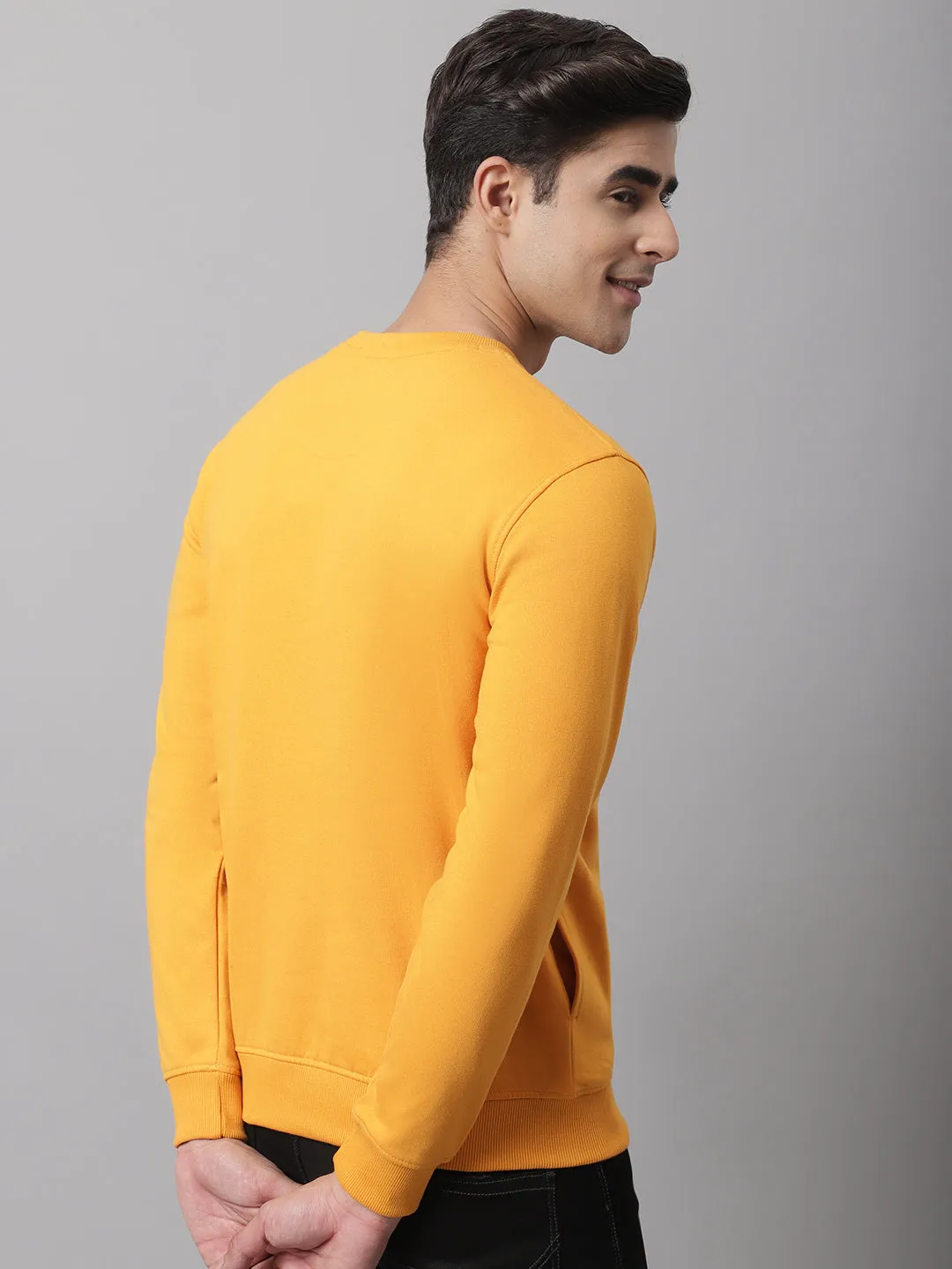 Men Mustard Sweatshirt