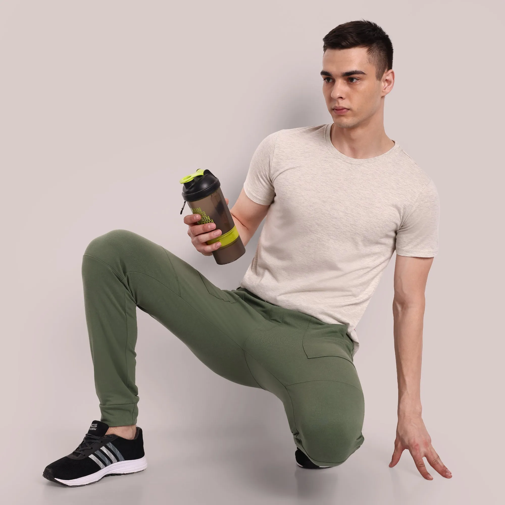 Men Olive Cargo Joggers