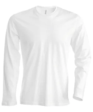 Mens long-sleeved crew neck T-shirt | White