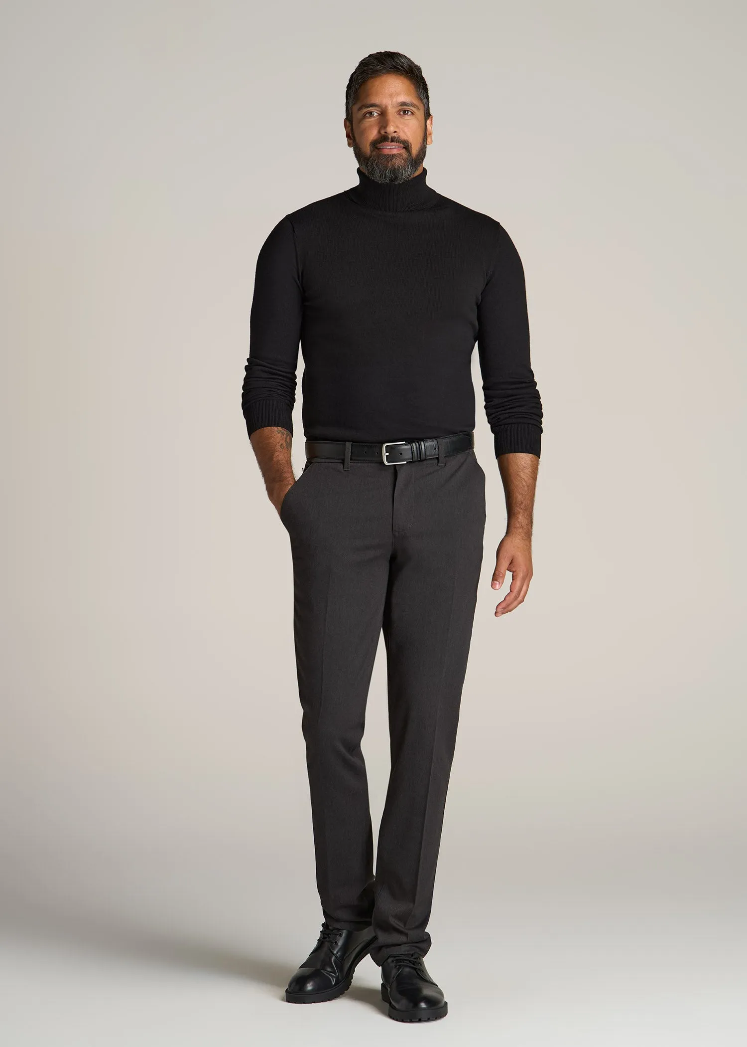 Men's Tall Turtleneck Sweater in Black