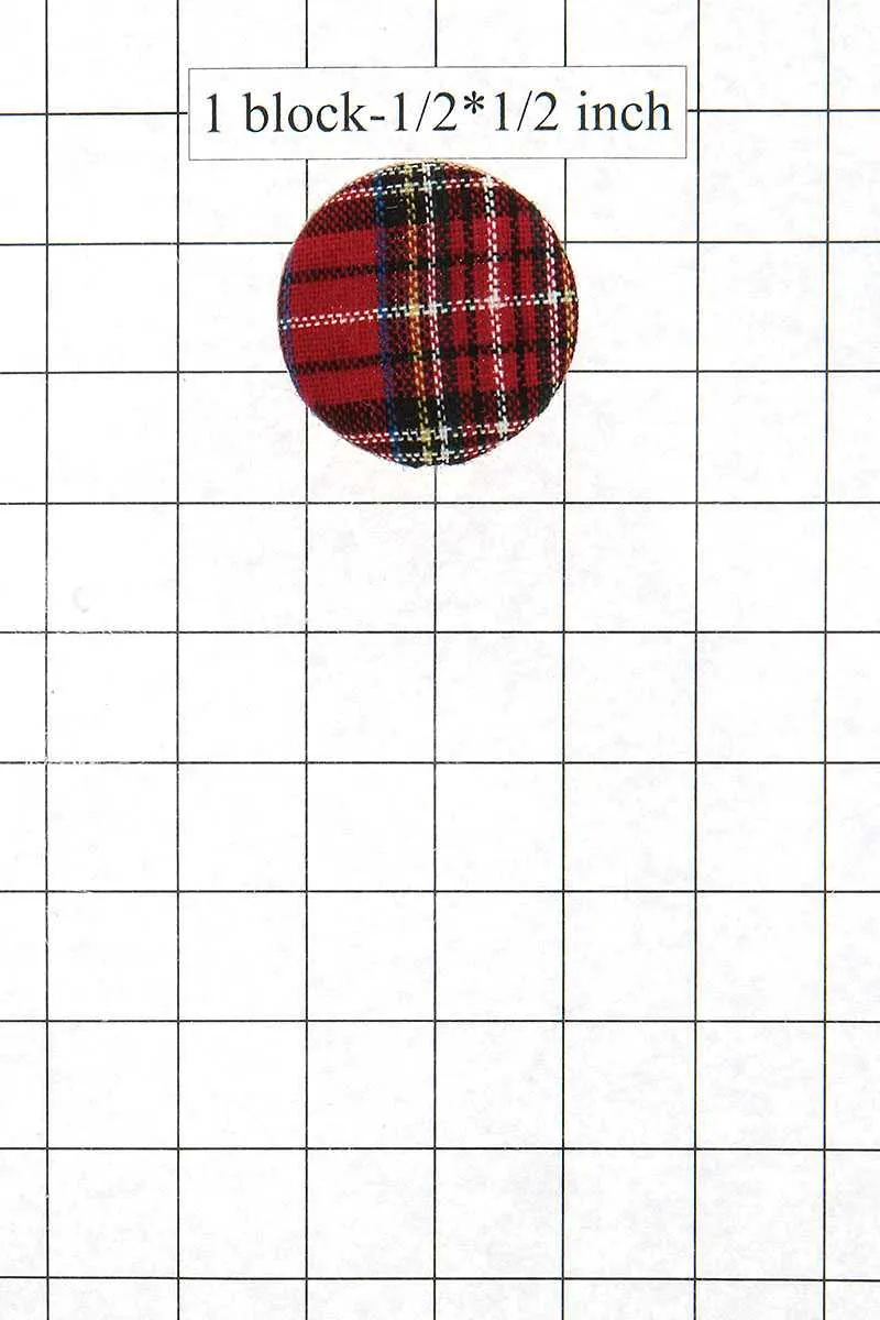 Merry Tartan Plaid Button Earrings