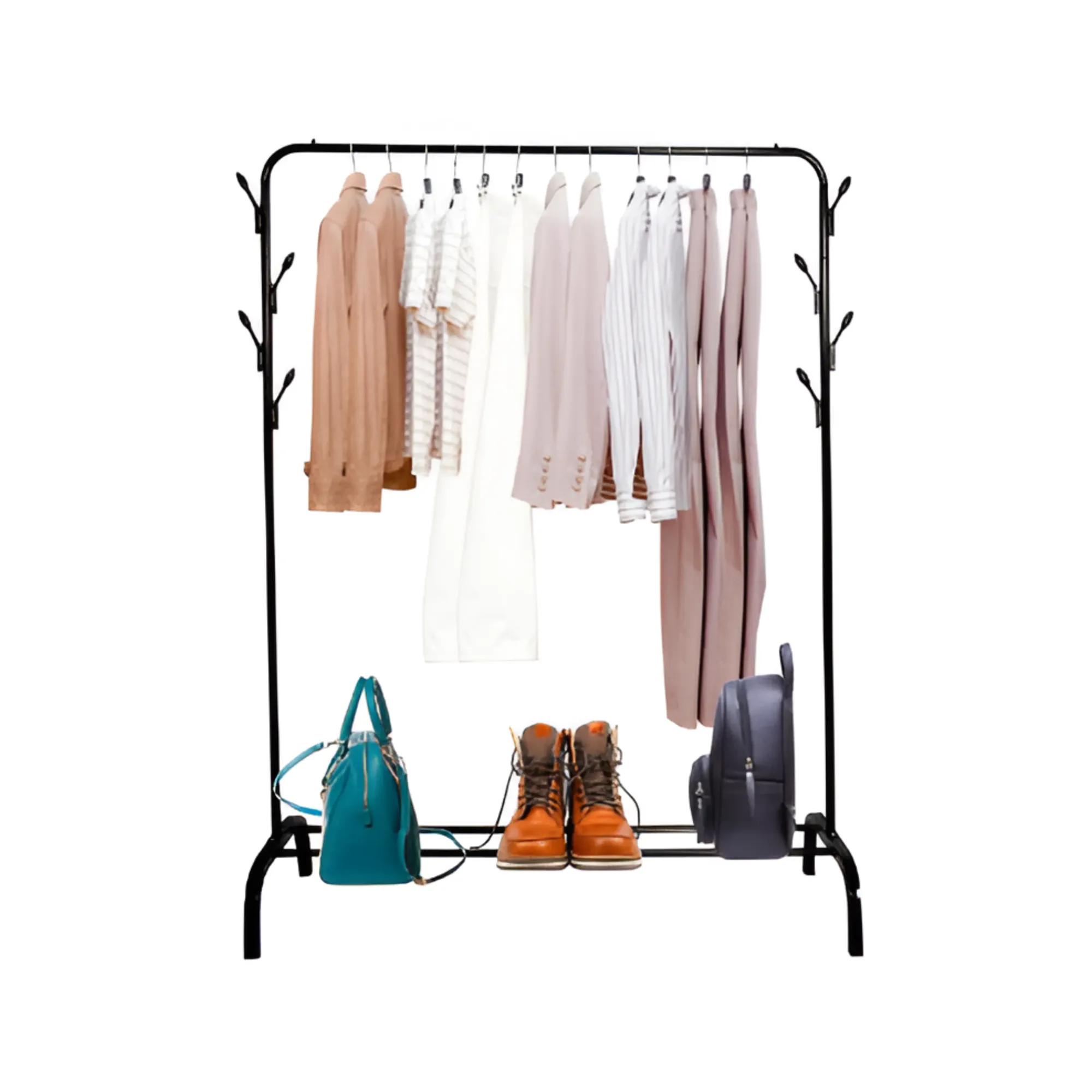 Metal Coat And Hat Rack With Side Hangs For Indoor Spaces F57-8-1799