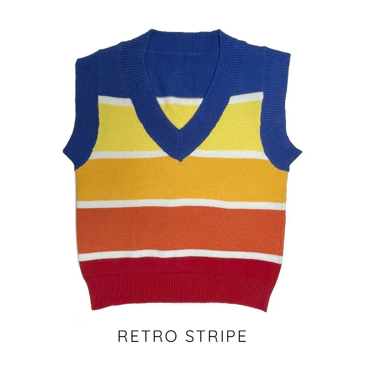 Miss Sparkling Knit Vest Retro Stripe [Available in XL Only]