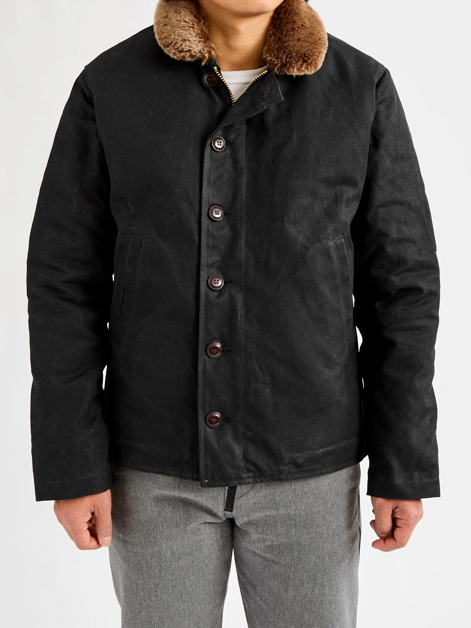 N-1 Deck Jacket in Black Kodiak