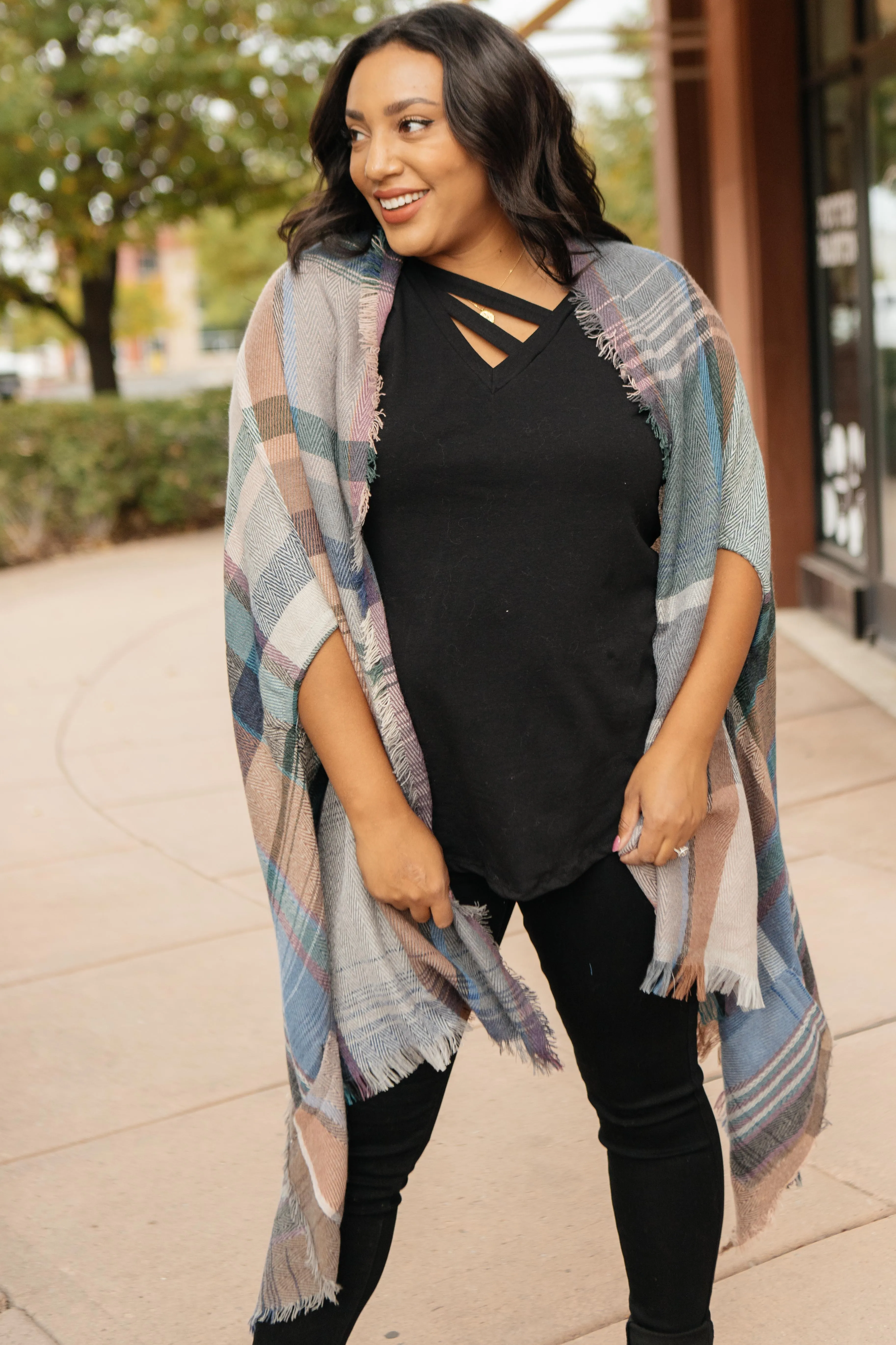 Nacho Basic Poncho in Light Gray