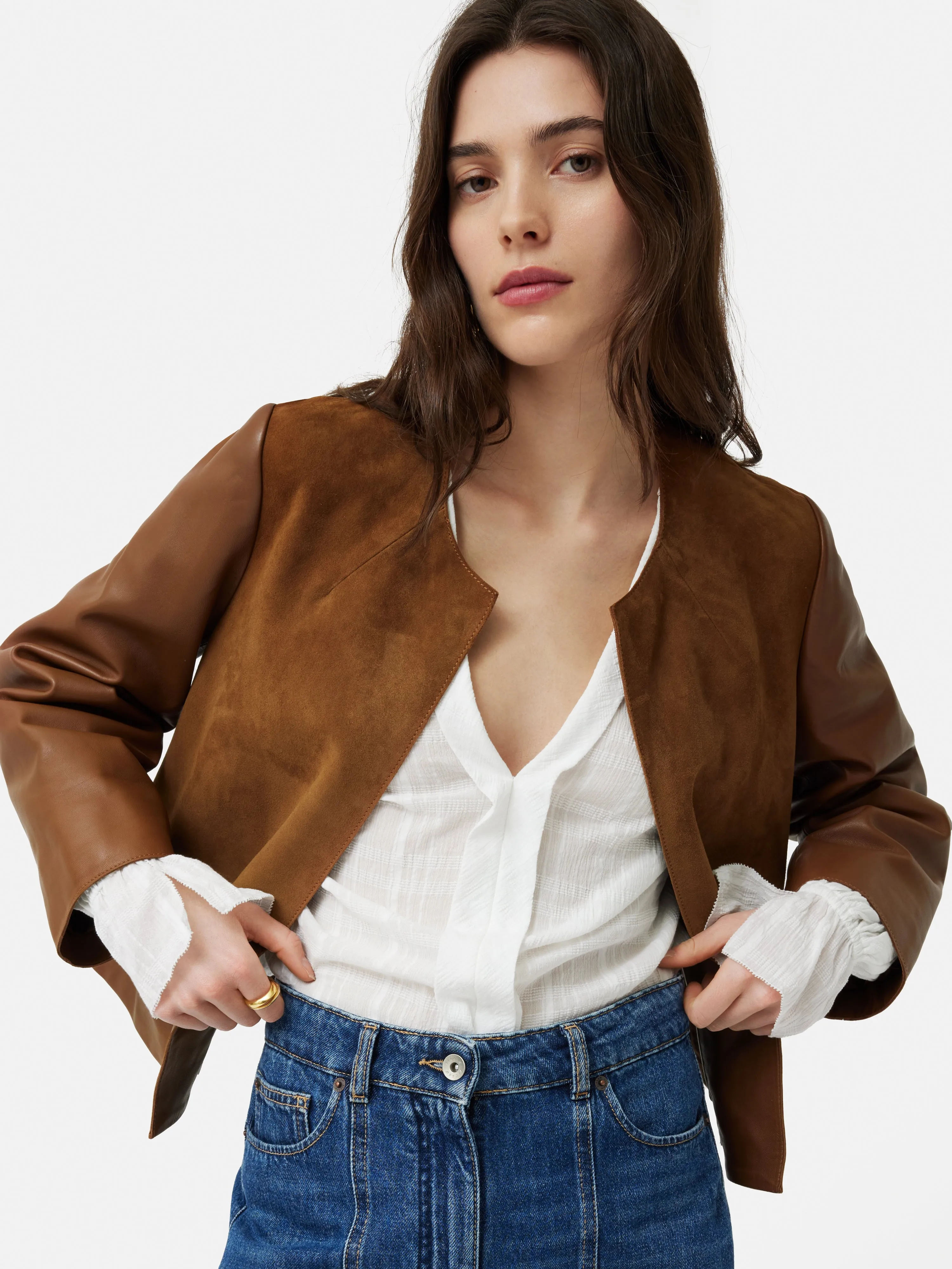 Nakoa Leather Mix Jacket | Tan