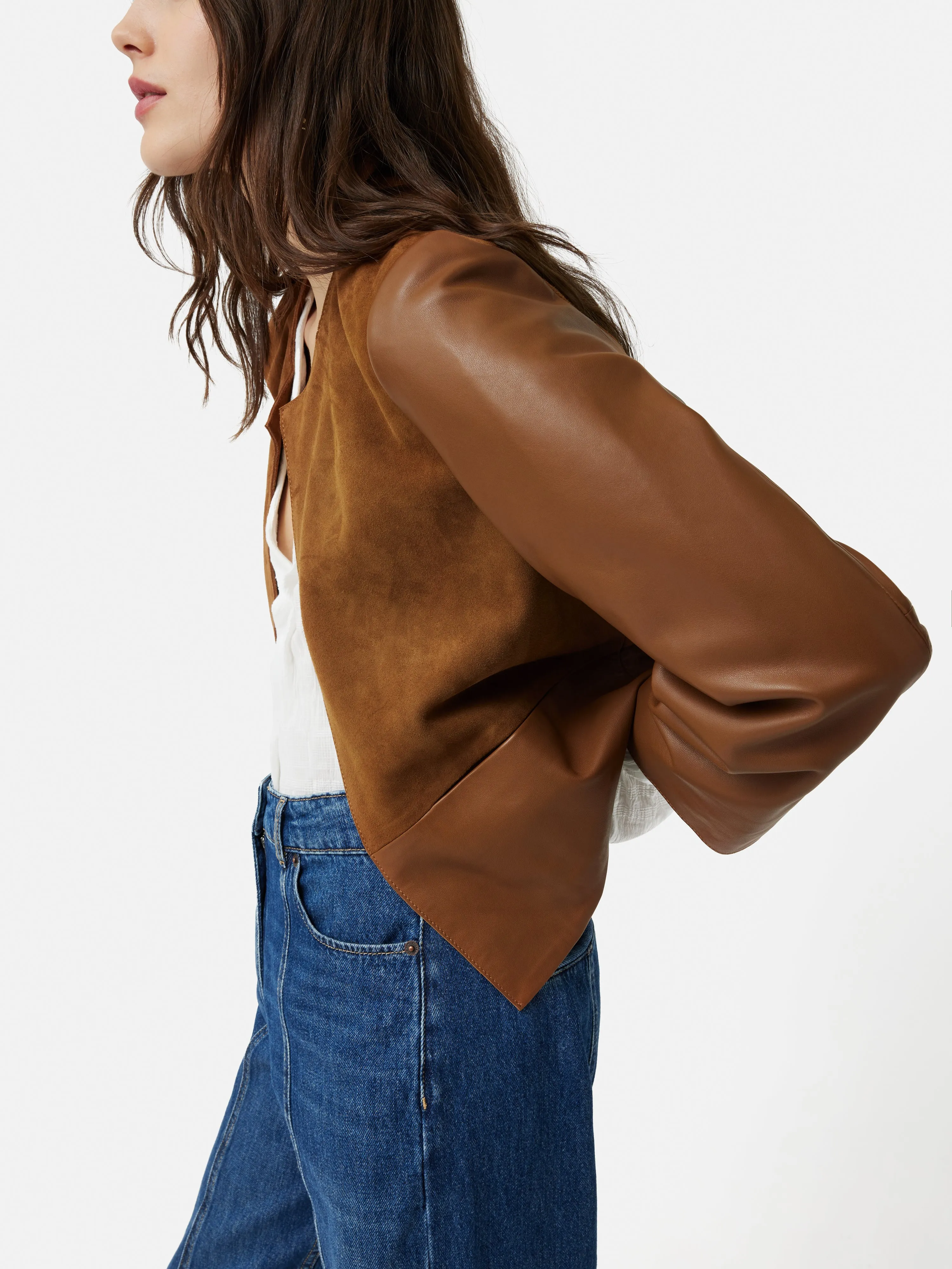 Nakoa Leather Mix Jacket | Tan