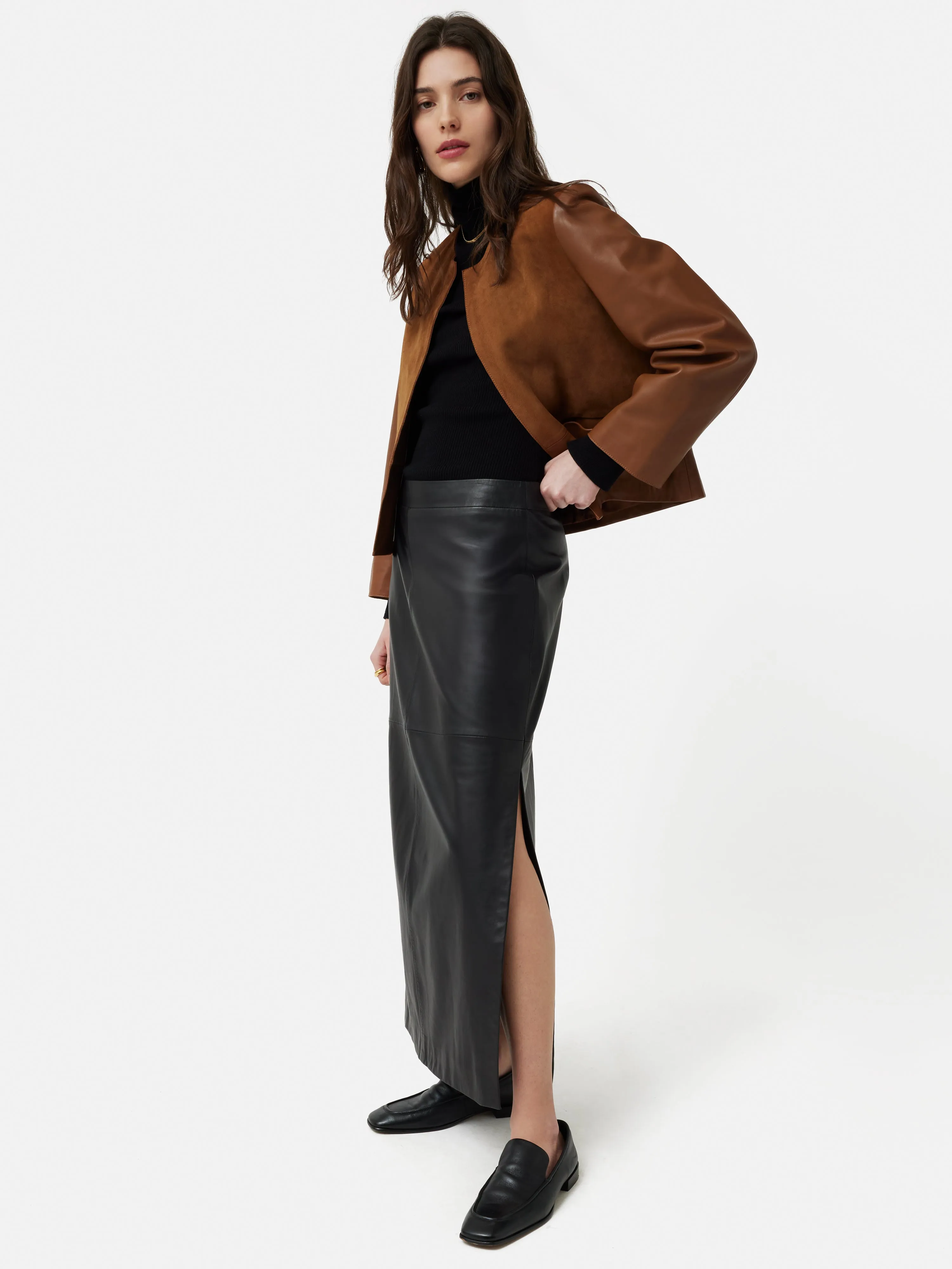 Nakoa Leather Mix Jacket | Tan