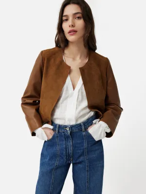 Nakoa Leather Mix Jacket | Tan