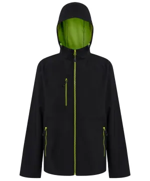 Navigate 2-layer hooded softshell jacket | Black/Lime