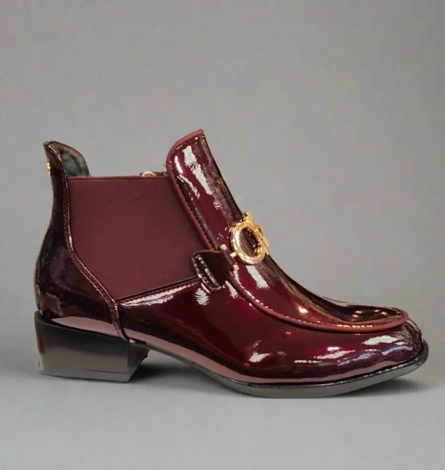 Patrizio Como Ladies Boots Burgundy Patent Boots Aubonne/Burdo sale