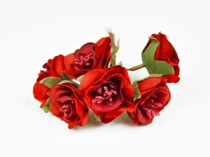 Red Rose Designer Fabric Flowers