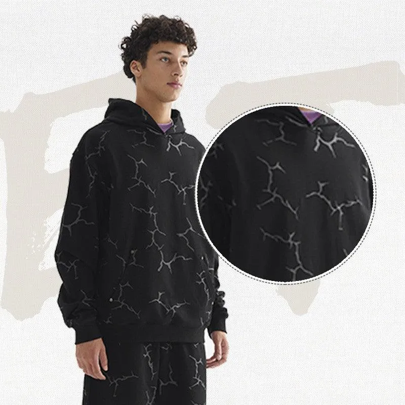 Rivet Lightning Pattern Hoodies