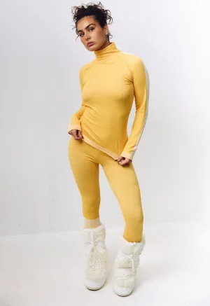 Sloobie Aspen Thermal Base Layer Leggings in Yellow